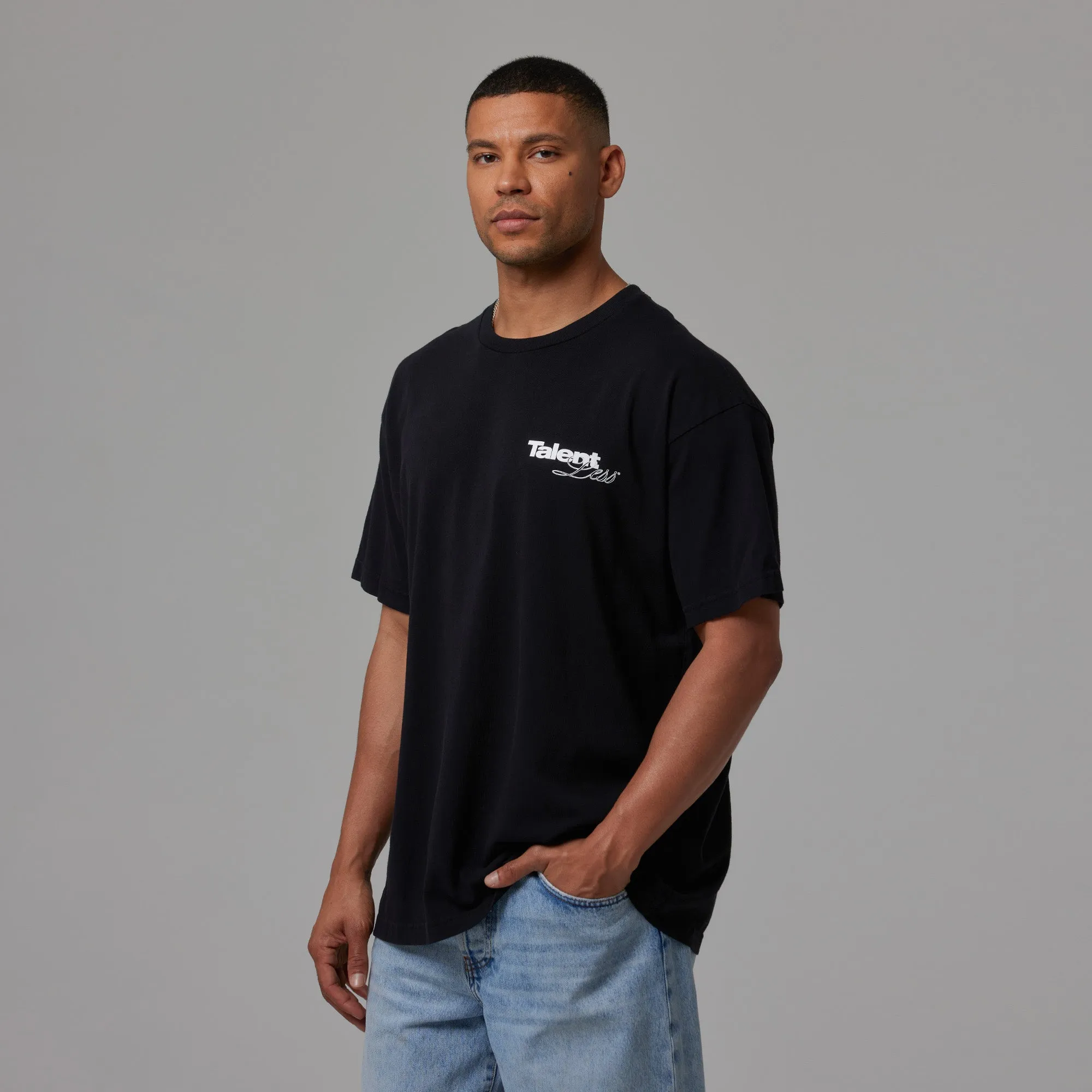MENS DROP SHOULDER TEE - SCRIPT GRAPHIC sold by Talentless product image thumbnail 5