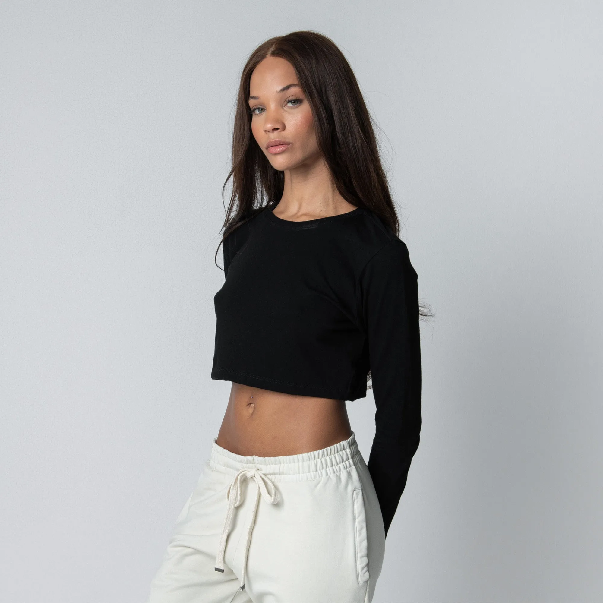 WOMENS CROP LONG SLEEVE TEE sold by Talentless product image thumbnail 2