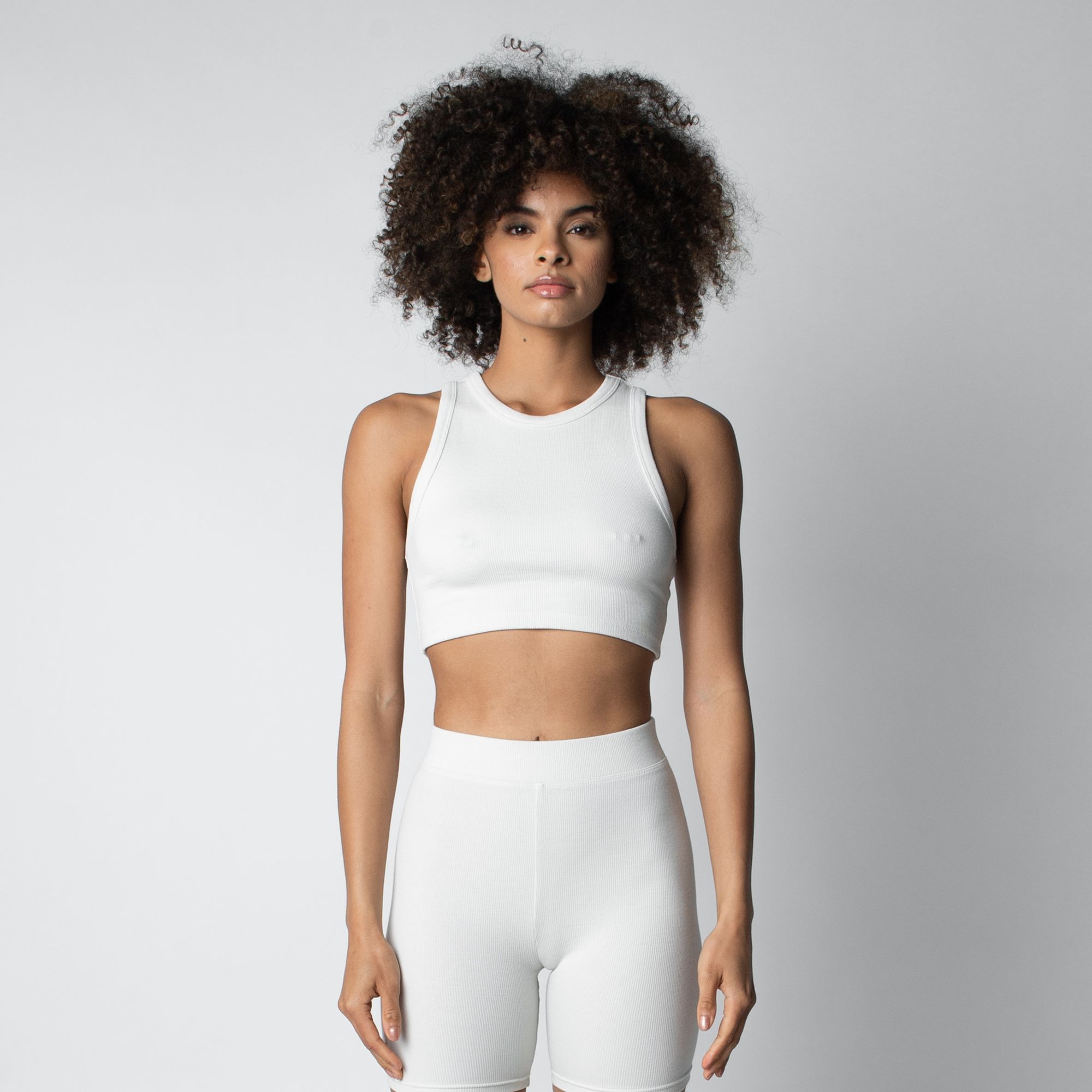 RIB HIGH-NECK CONTOUR CROPPED TANK sold by Talentless product image thumbnail 2