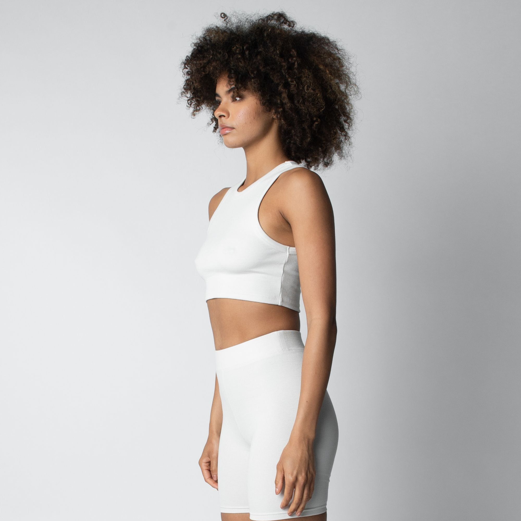 RIB HIGH-NECK CONTOUR CROPPED TANK sold by Talentless product image thumbnail 3