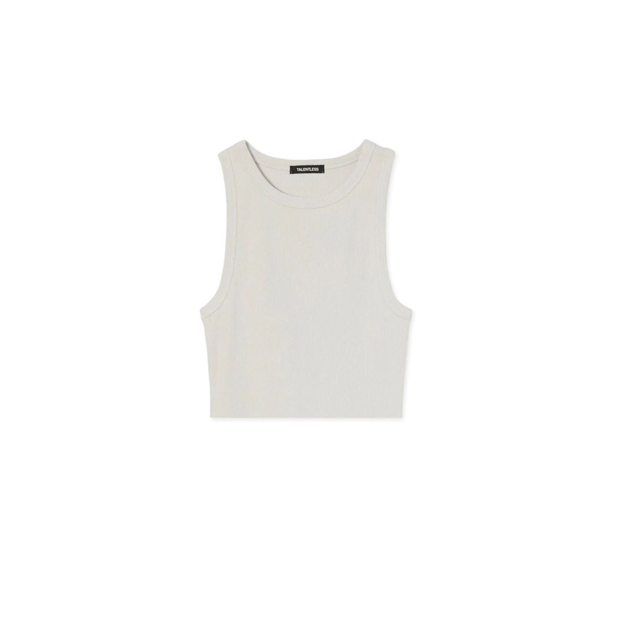 RIB HIGH-NECK CONTOUR CROPPED TANK sold by Talentless
