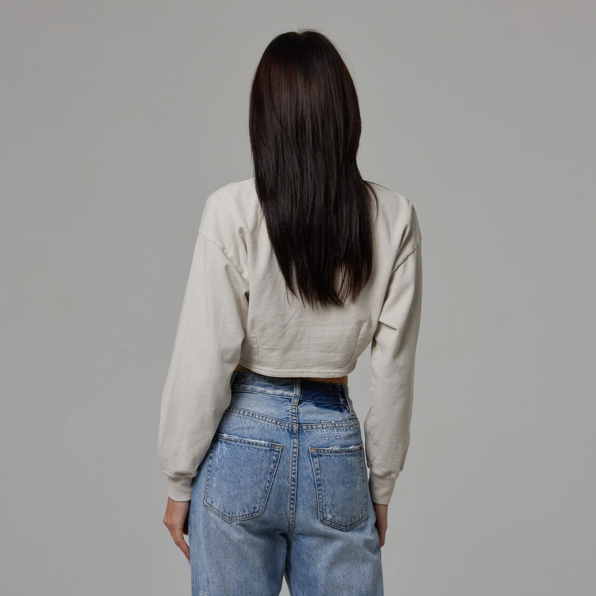 WOMENS CROP DART LIGHTWEIGHT CREWNECK sold by Talentless product image thumbnail 4