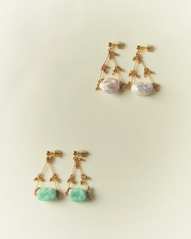 Gallipoli earrings Pearl made by Bangle Begum