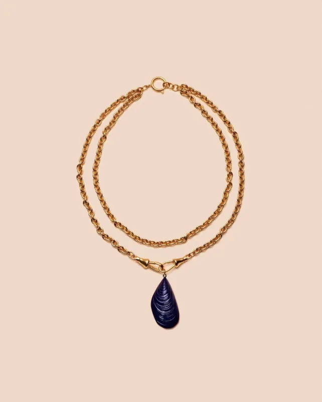 Lovers necklace Blue Mussel sold by Bangle Begum