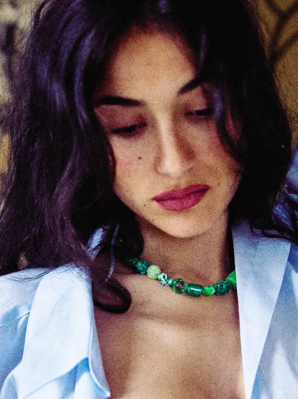 Dear Pomona necklace (green) sold by Bangle Begum