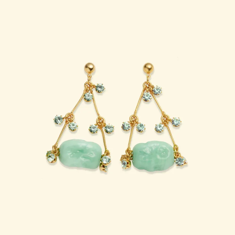 Gallipoli earrings Pistachio Strass sold by Bangle Begum