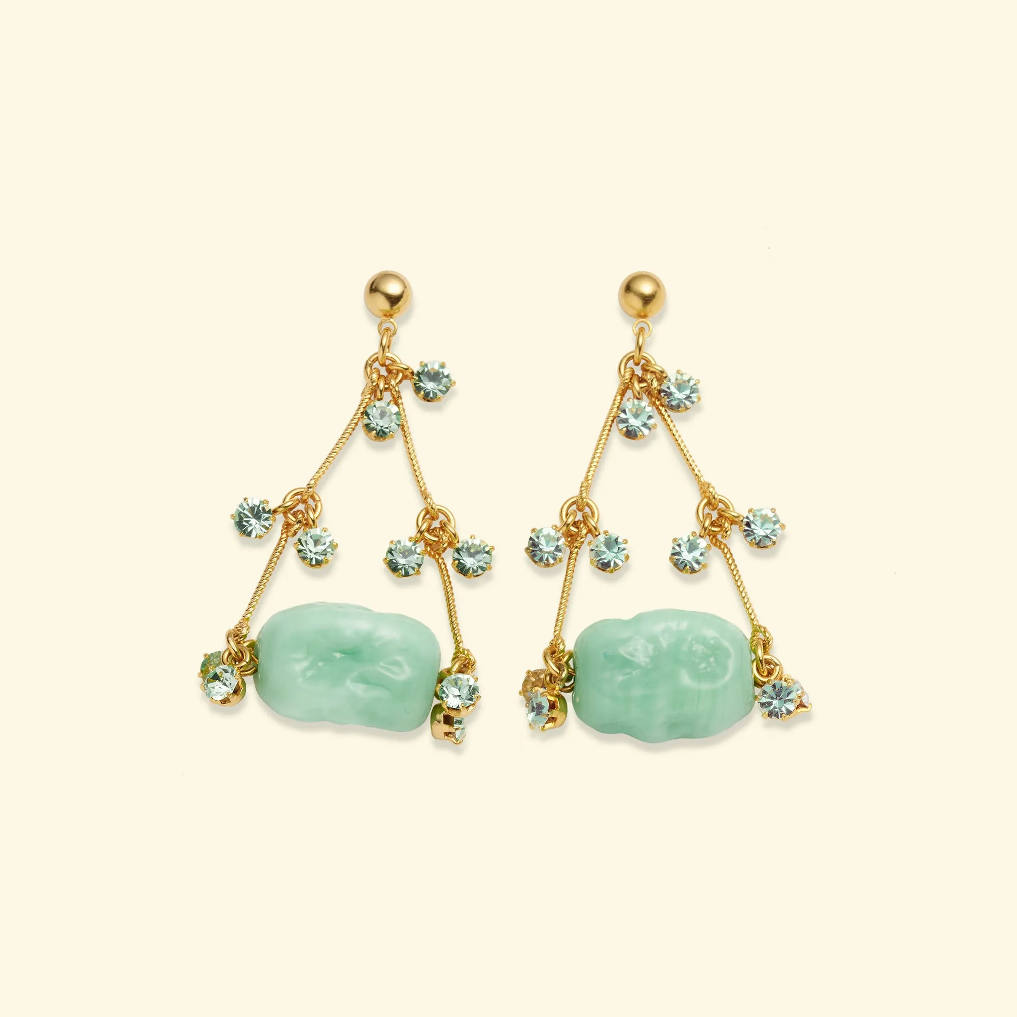 Gallipoli earrings Pistachio Strass sold by Bangle Begum