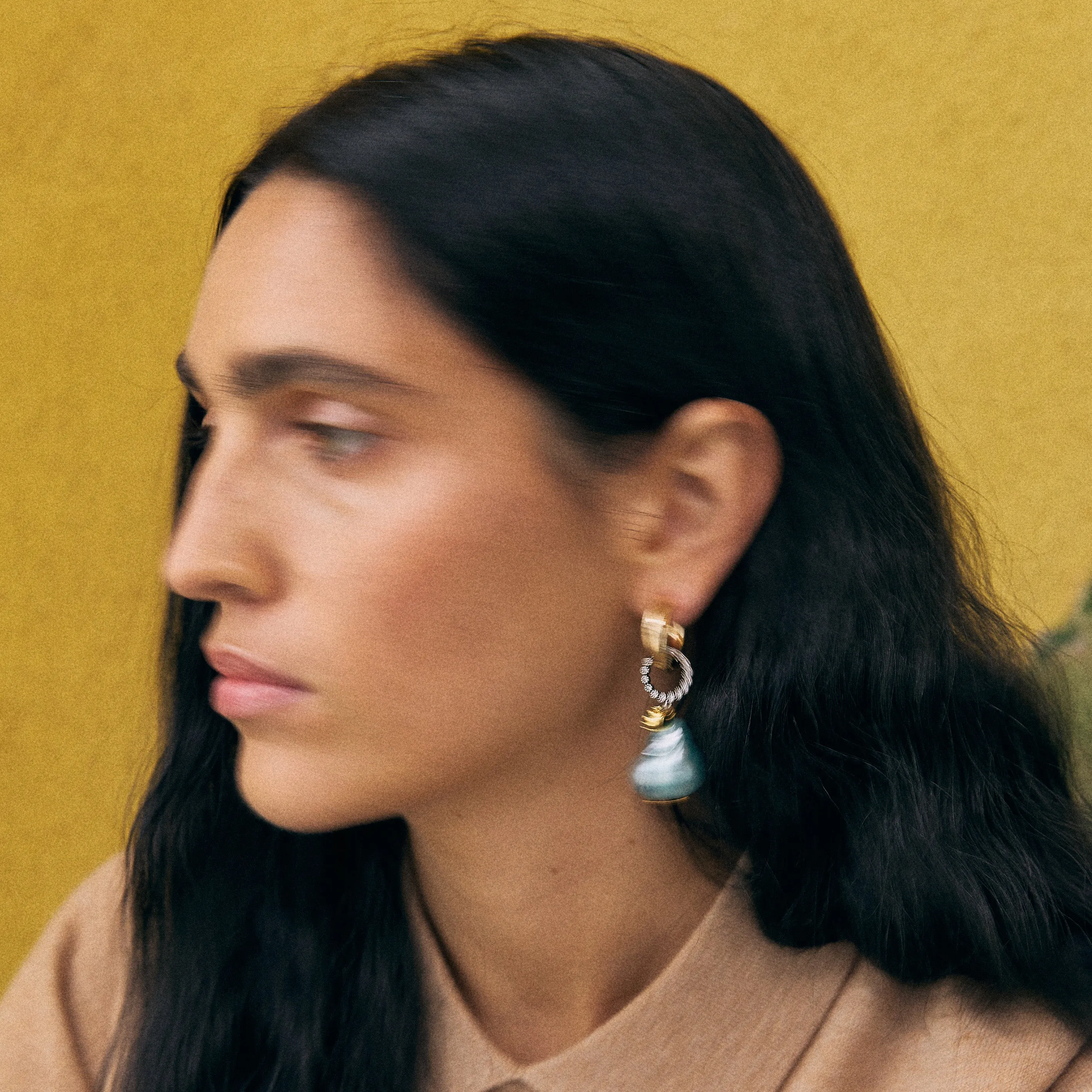 Palermo earrings Sky + Green sold by Bangle Begum