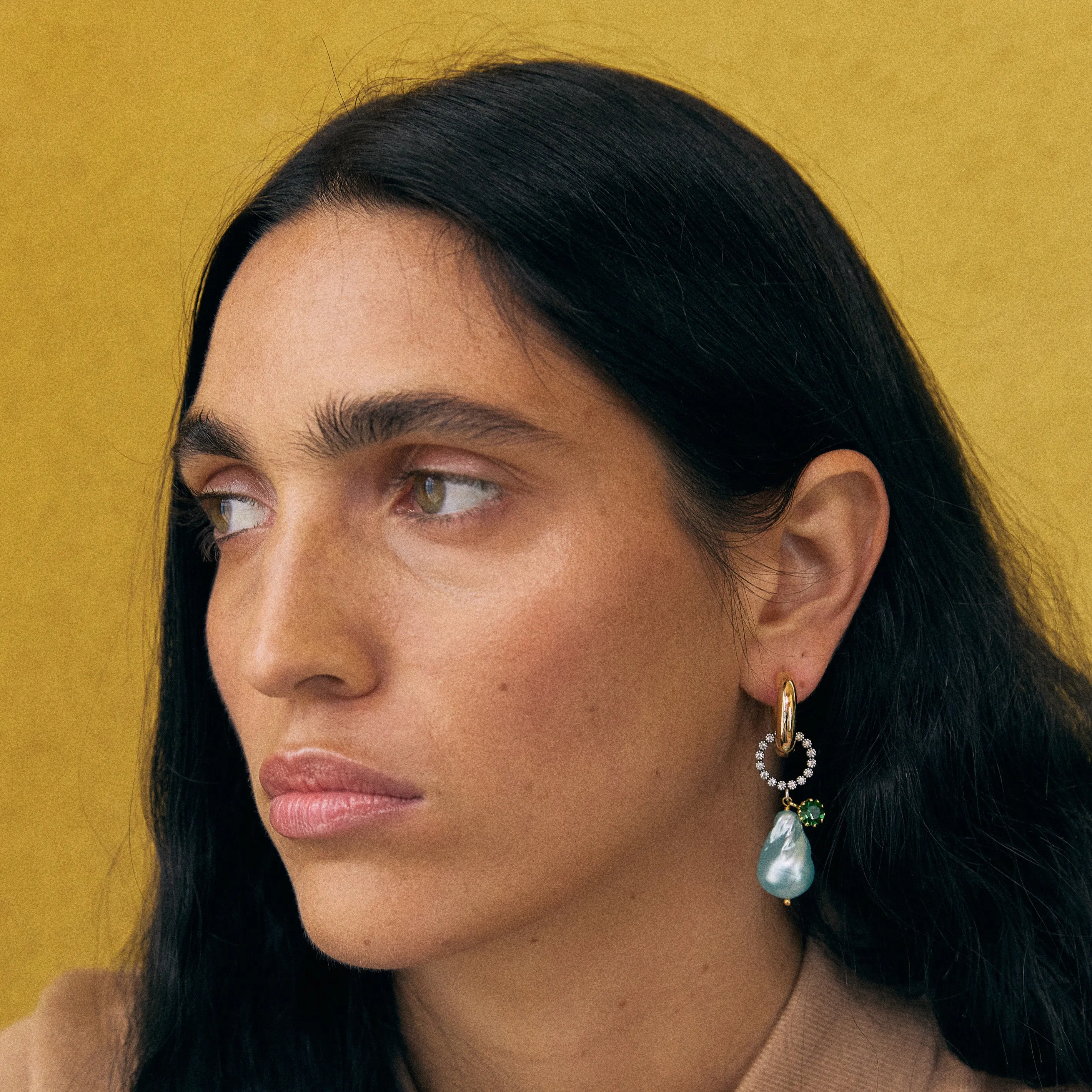 Palermo earrings Sky + Green sold by Bangle Begum product image thumbnail 4