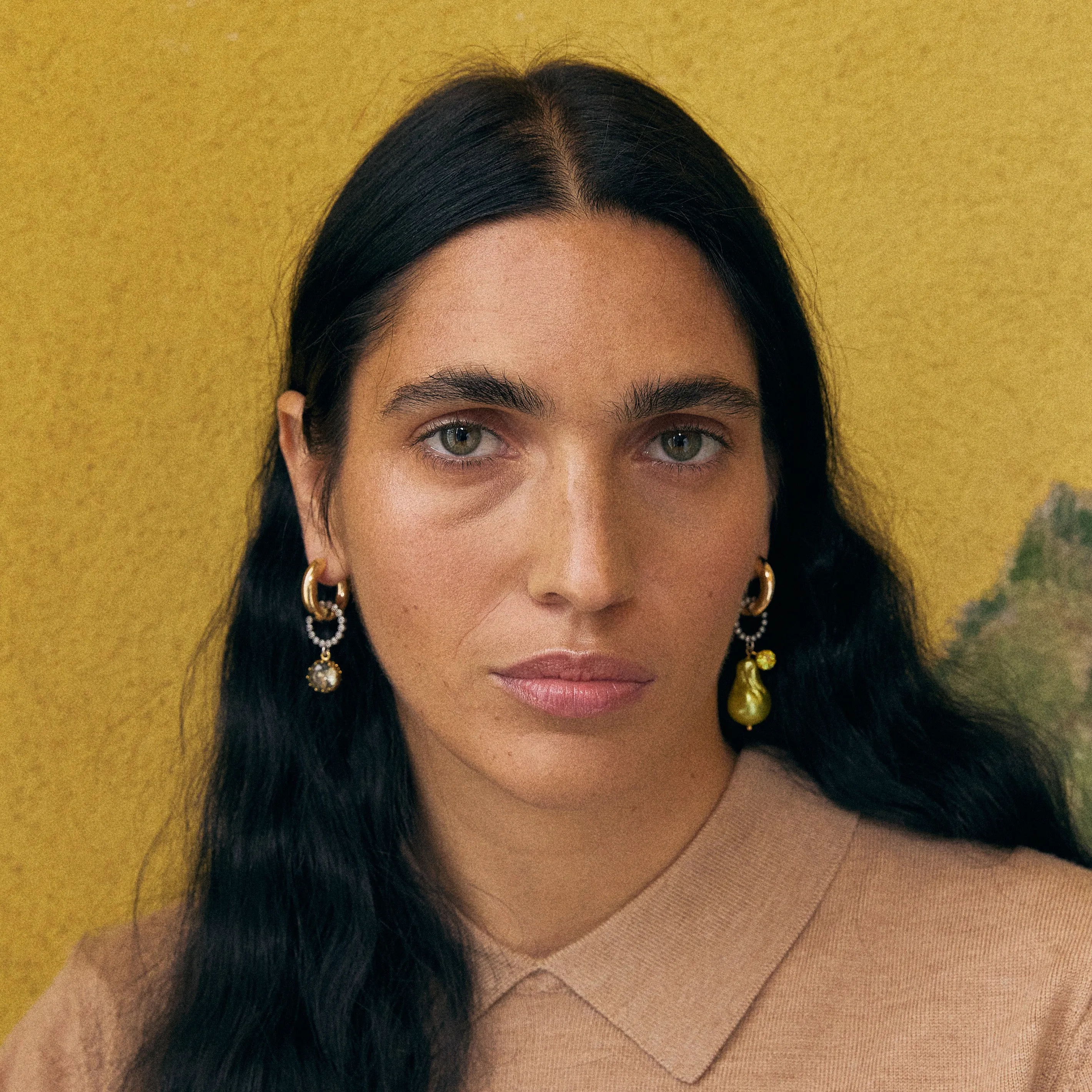 Palermo earrings Chartreuse + Grey sold by Bangle Begum product image thumbnail 3