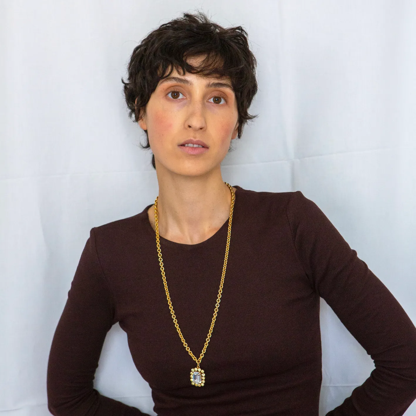 Rebecca necklace White chain sold by Bangle Begum product image thumbnail 3