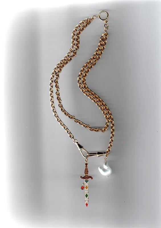 Lovers necklace Sword + Pearl made by Bangle Begum