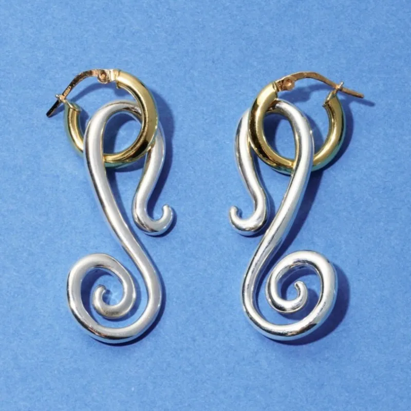 Spiral earrings made by Bangle Begum
