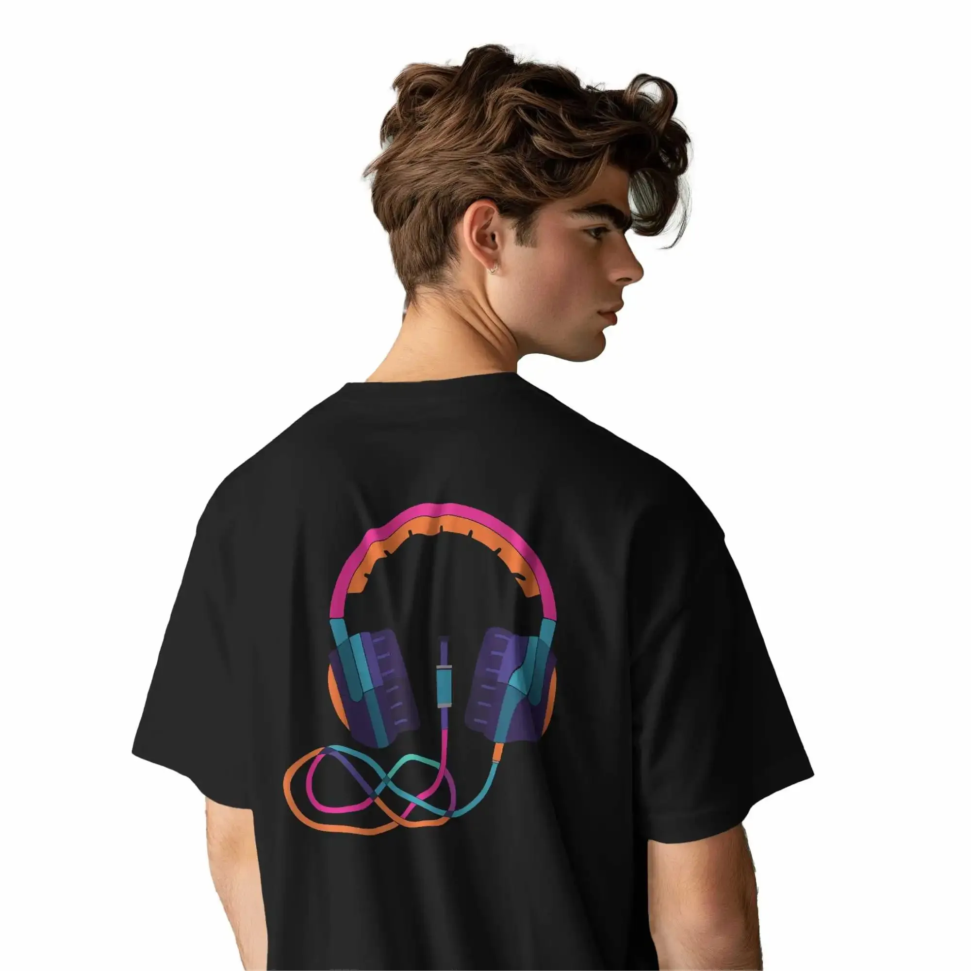 Headphone Oversized T-Shirt sold by Ceazur product image thumbnail 2