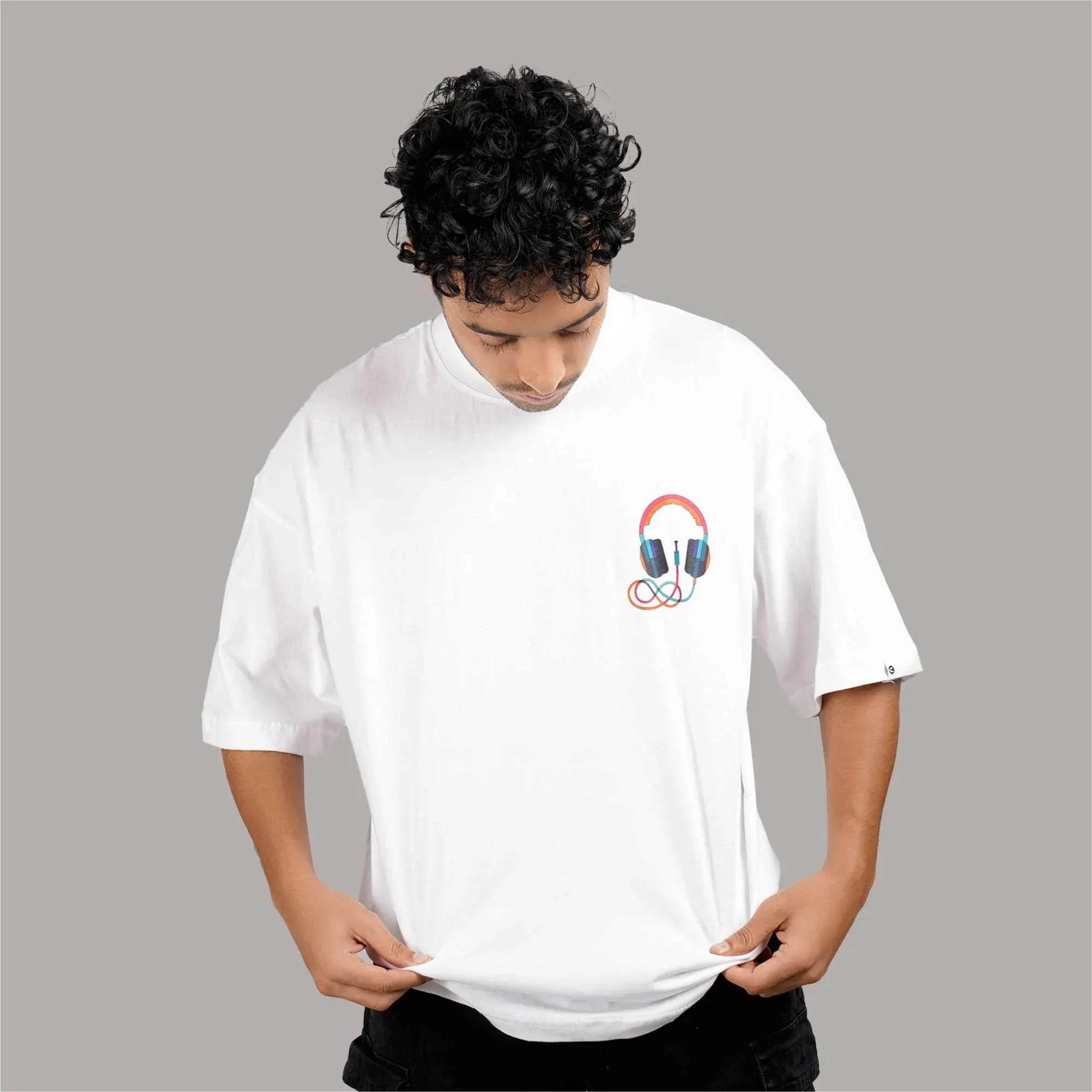 Headphone Oversized T-Shirt sold by Ceazur product image thumbnail 5