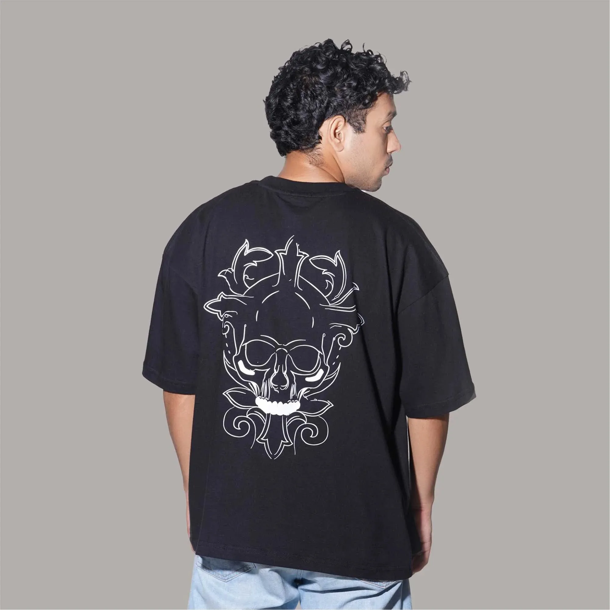 Reflective Skull Oversized T-Shirt sold by Ceazur