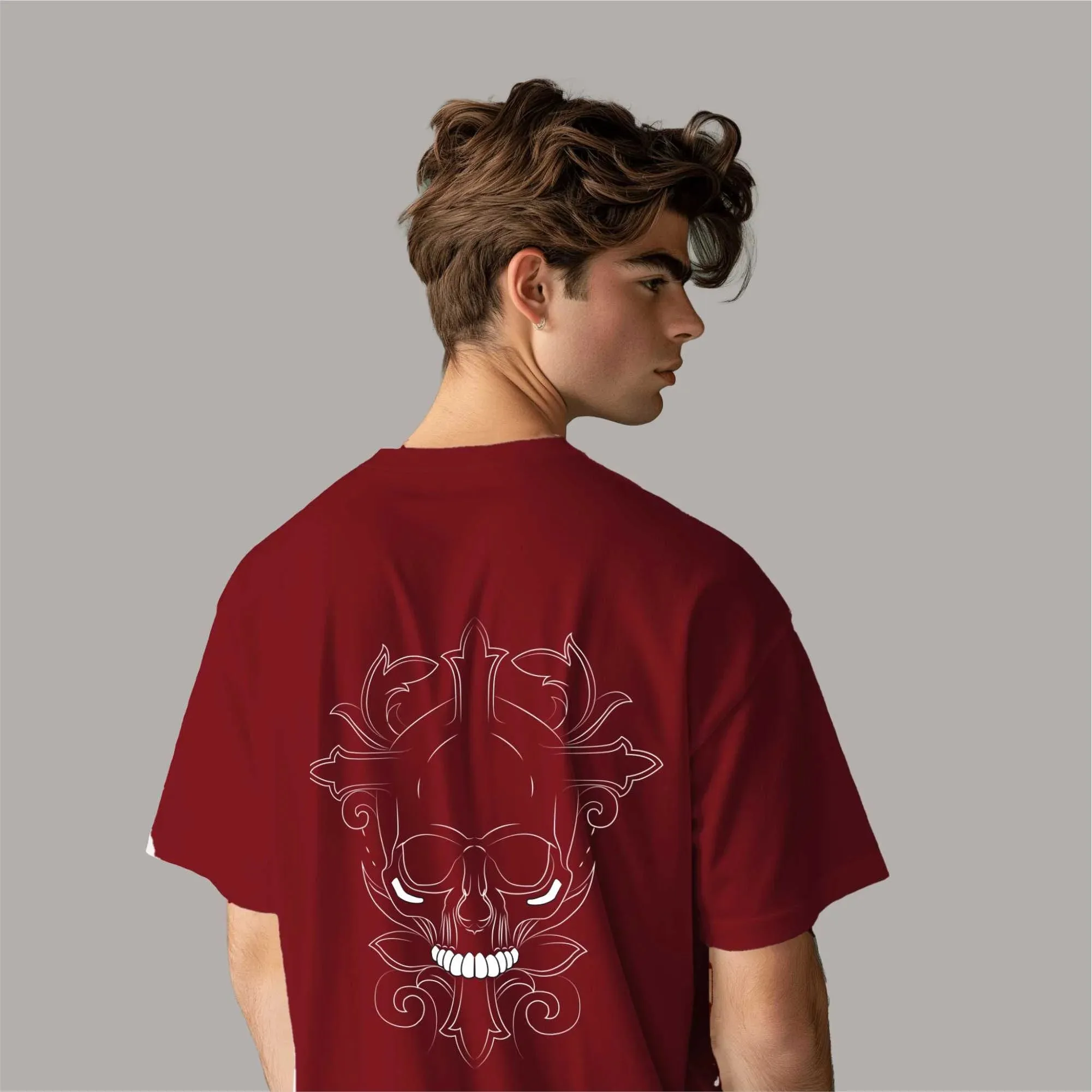 Reflective Skull Oversized T-Shirt sold by Ceazur product image thumbnail 5