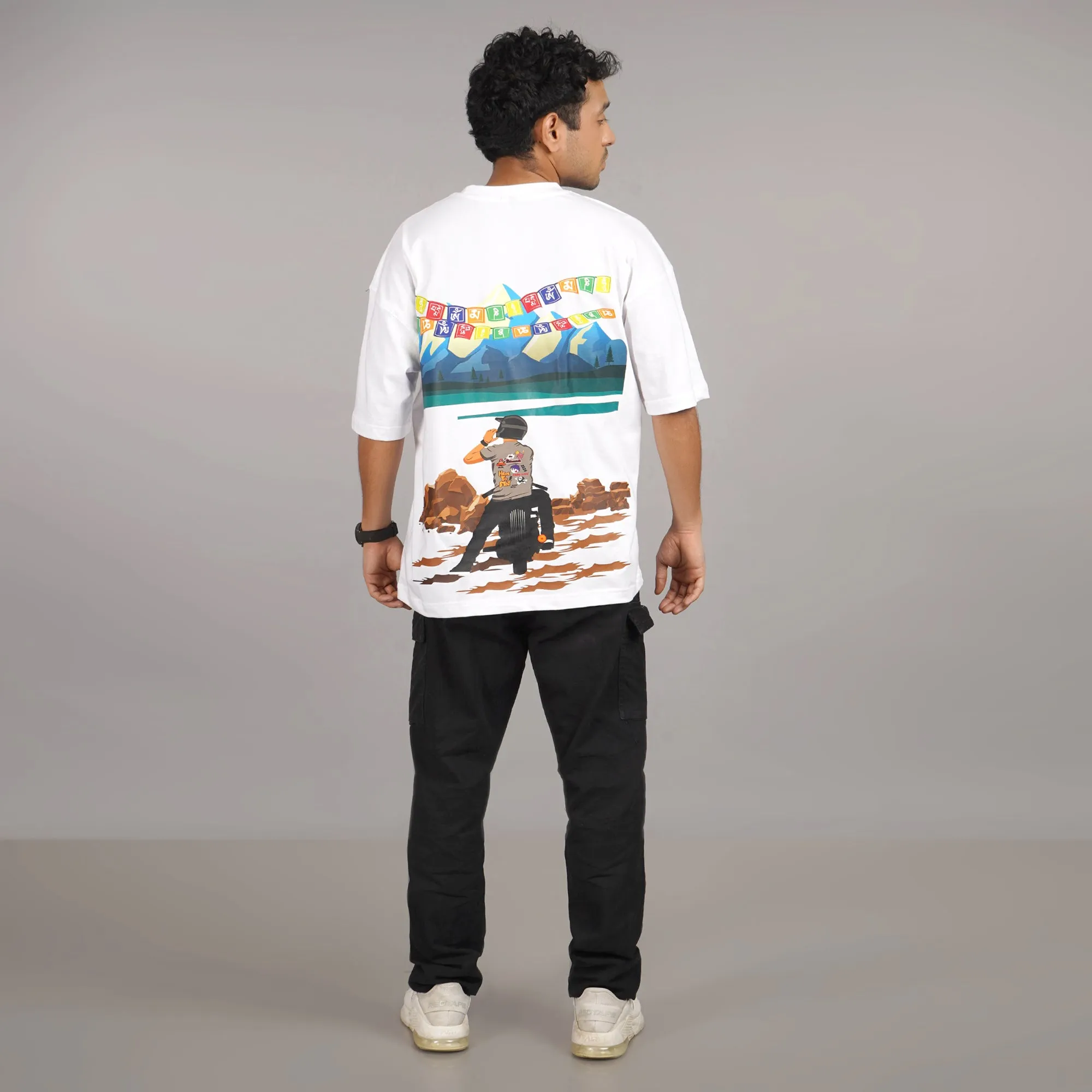 Bike Rider : White Oversize T Shirt sold by Ceazur product image thumbnail 2