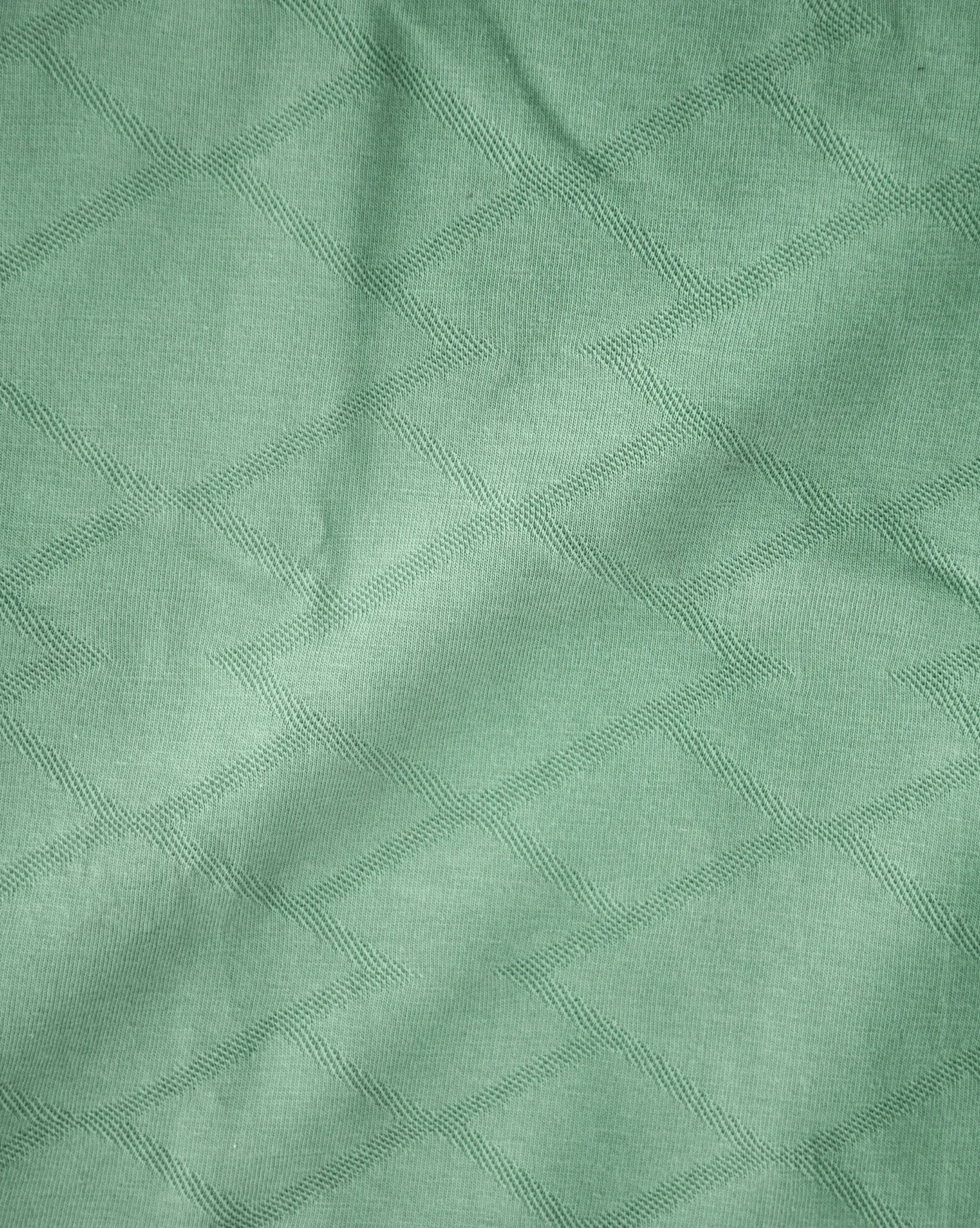 Mint Green Jacquard-Knit Polo T-Shirt With Button sold by Ceazur product image thumbnail 4