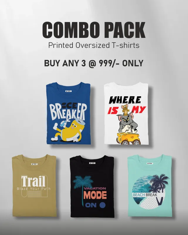 Pick Any 3 - Printed Oversized Travel T-Shirts sold by Ceazur