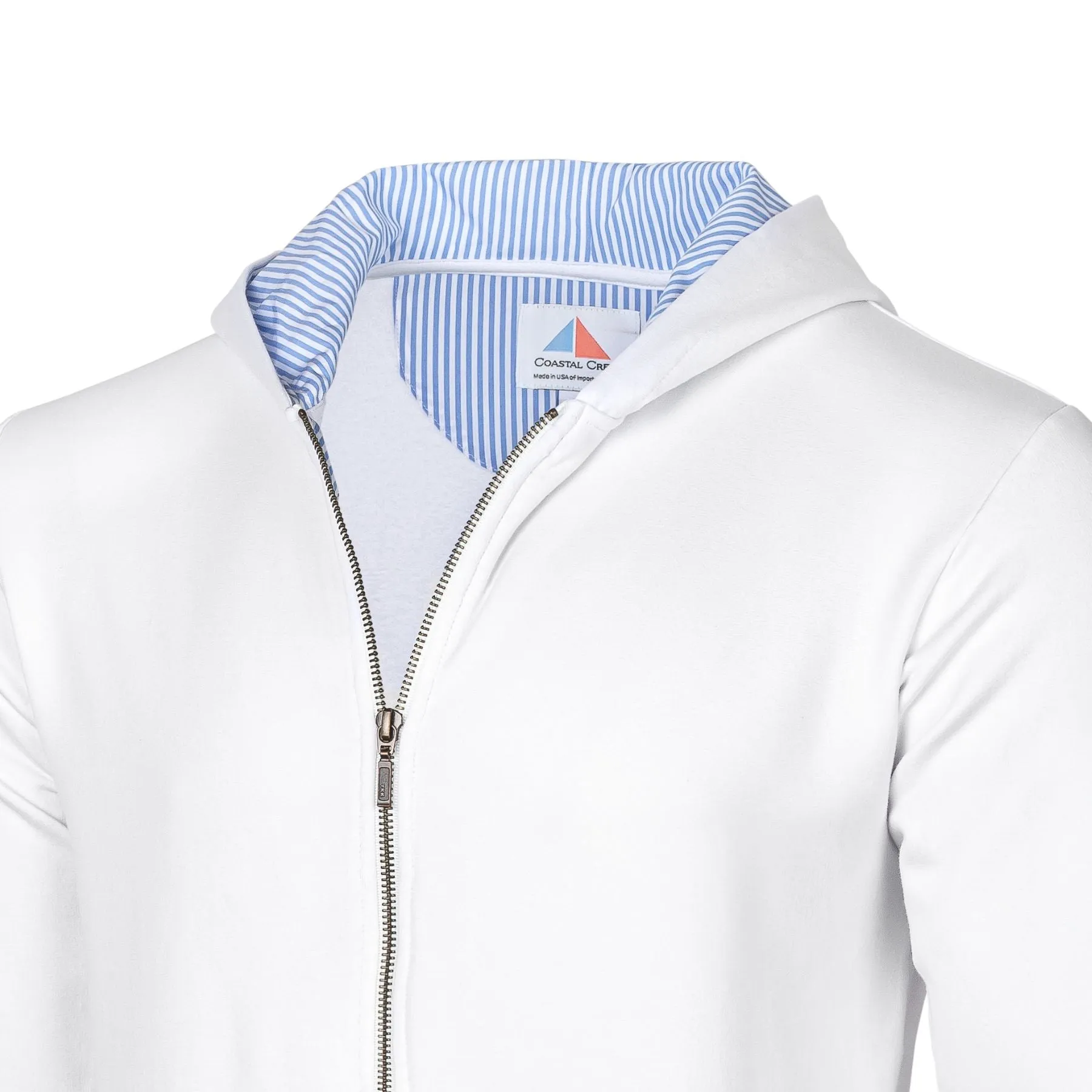 Charleston Full Zip Deckhand Hoodie - White sold by Coastal Crew