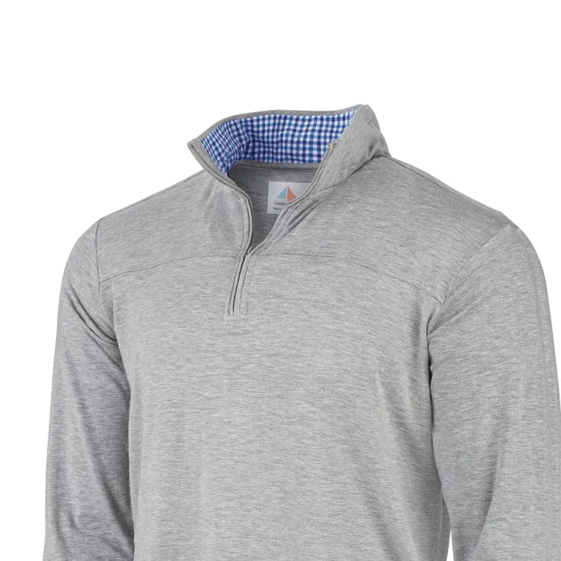 Nantucket Deckhand Quarter Zip - Athletic Grey sold by Coastal Crew