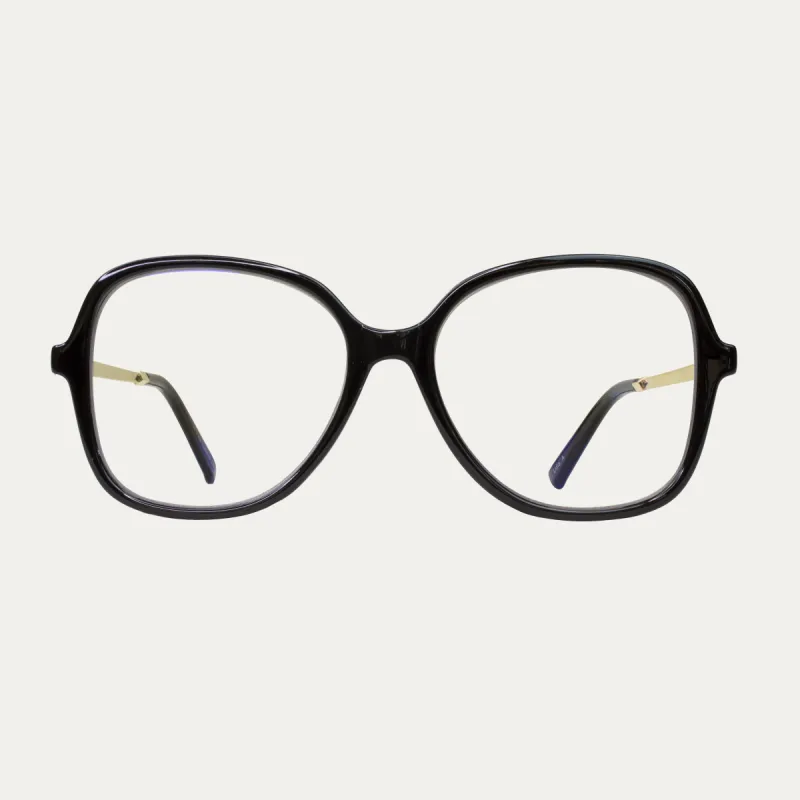 Lidia.A Black and Gold - Blue Light sold by Le Petit Lunetier