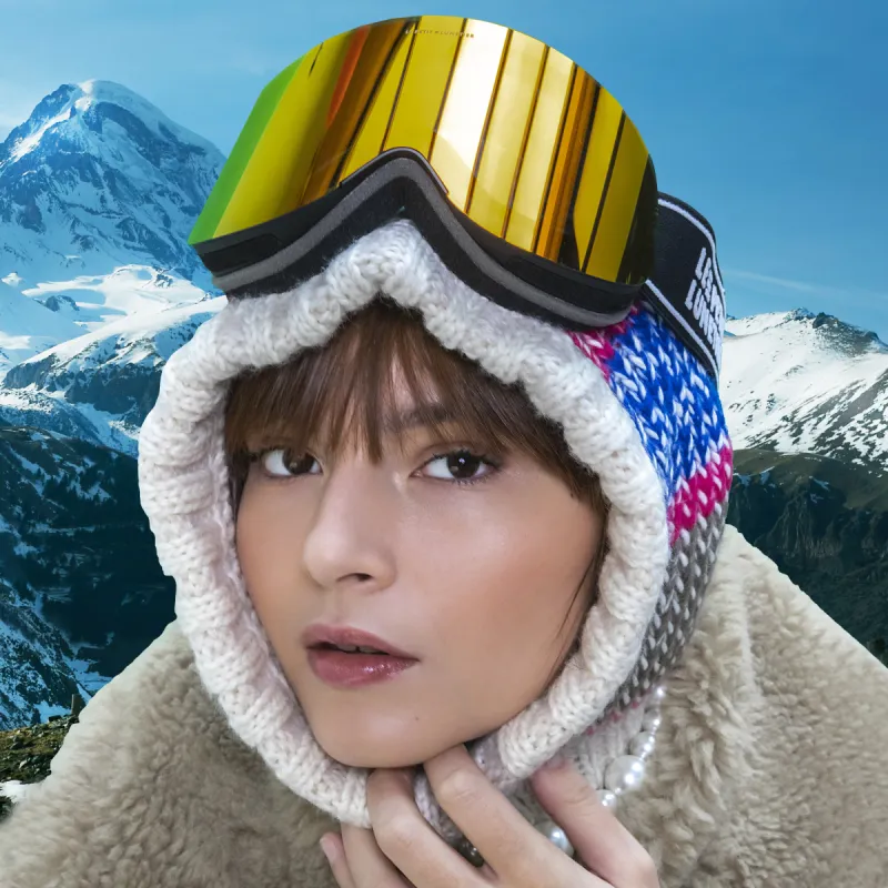 VAL D'ISERE 1850 Orange Ski Mask sold by Le Petit Lunetier