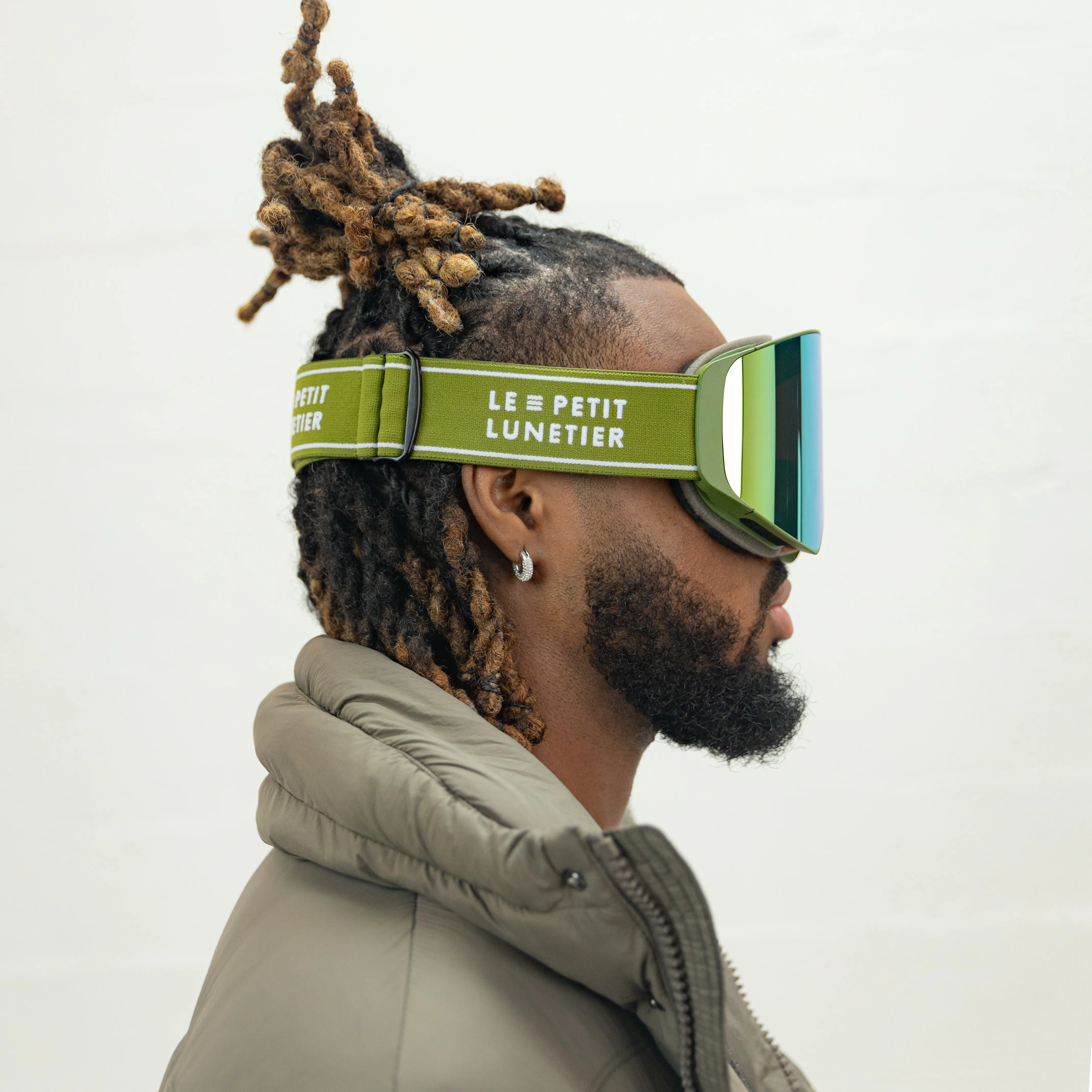 Valmorel Green Glass Gold Ski Mask sold by Le Petit Lunetier product image thumbnail 3