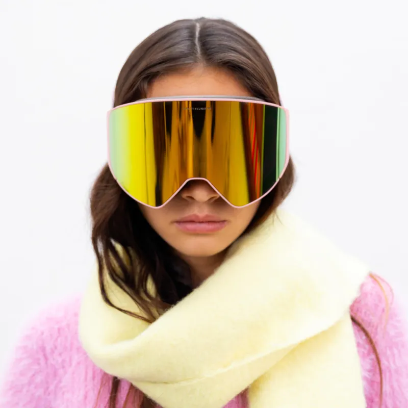 Clusaz Pink Ski Mask with Orange Glass sold by Le Petit Lunetier