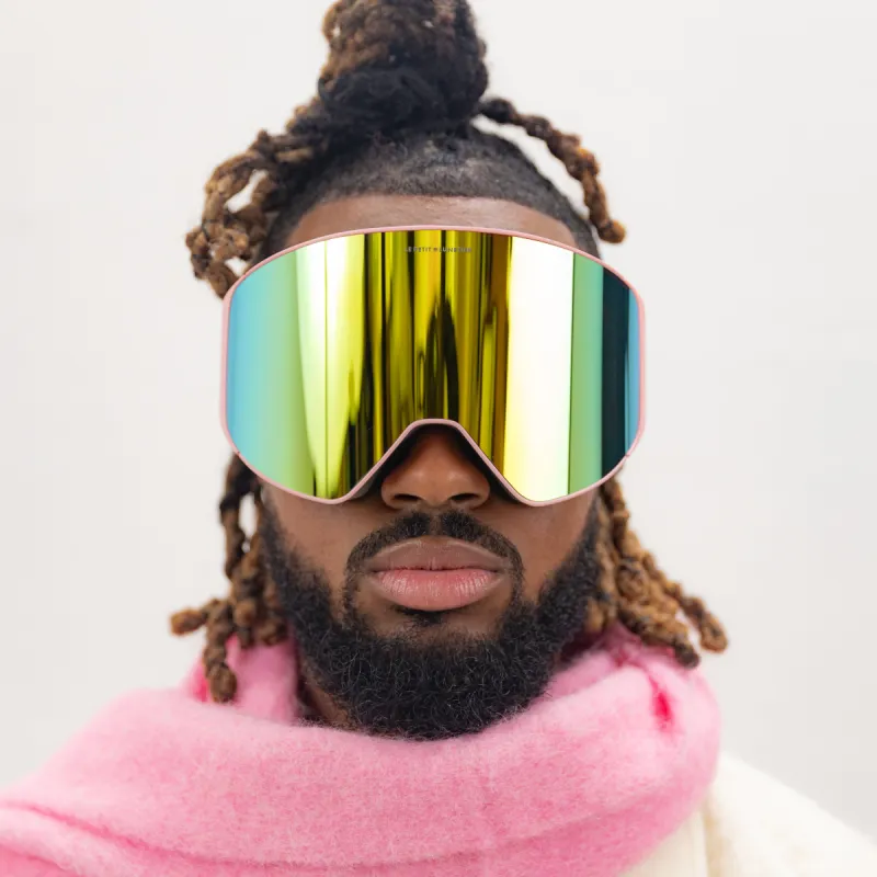 Clusaz Rose Gold Glass Ski Mask sold by Le Petit Lunetier