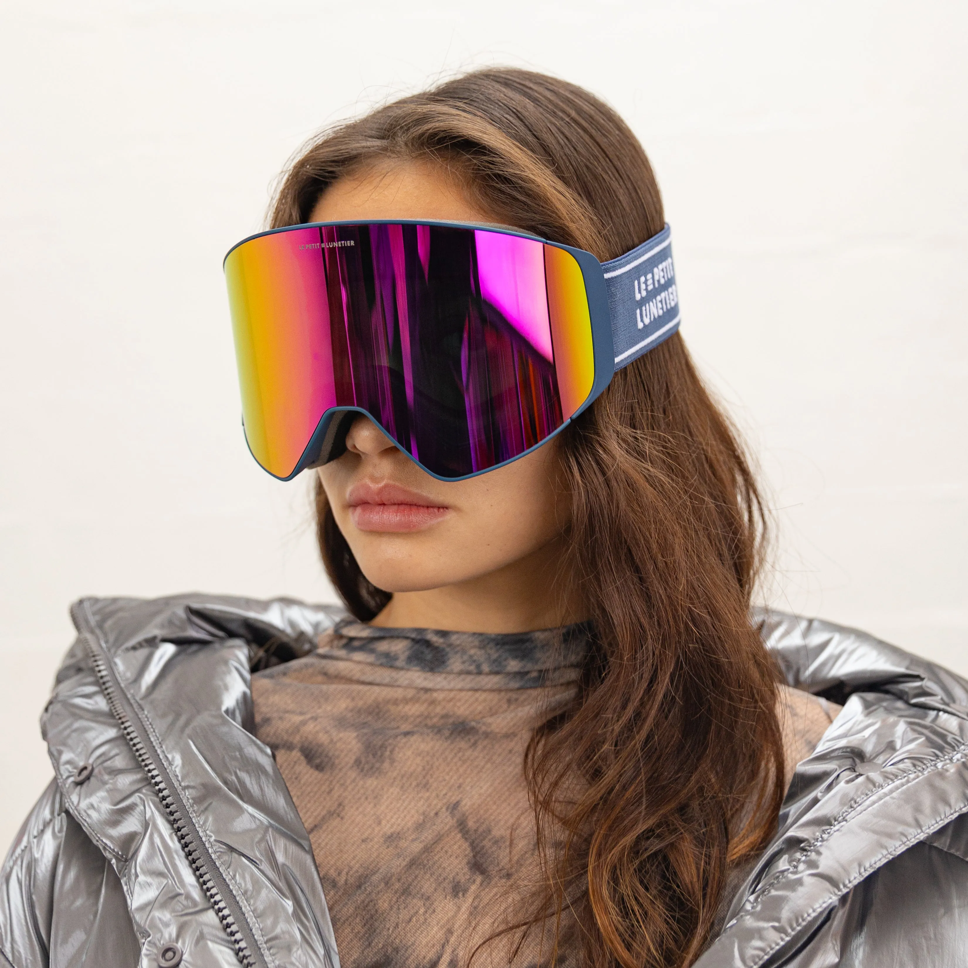 Avoriaz Blue Ski Mask Pink Window sold by Le Petit Lunetier