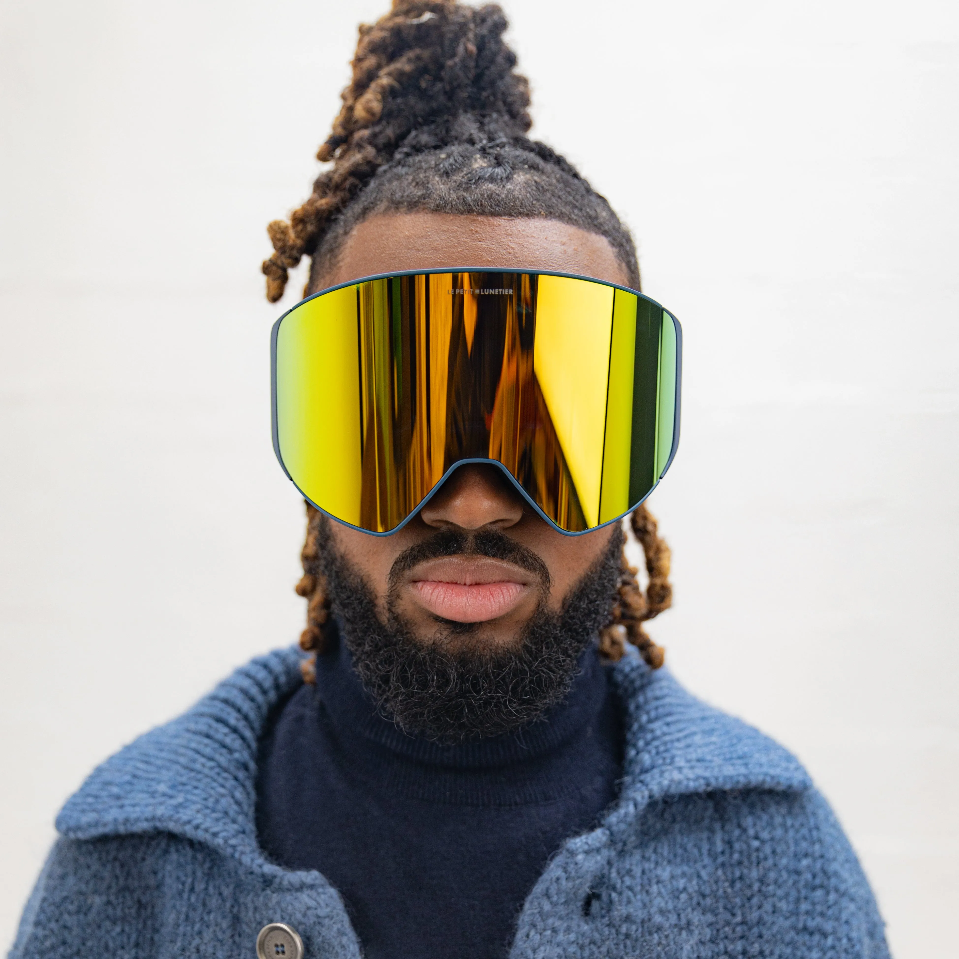 Avoriaz Blue Ski Mask with Orange Glass sold by Le Petit Lunetier product image thumbnail 3