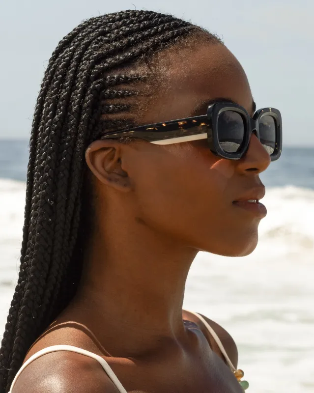 Eve White / Havana - Sunglasses sold by Le Petit Lunetier