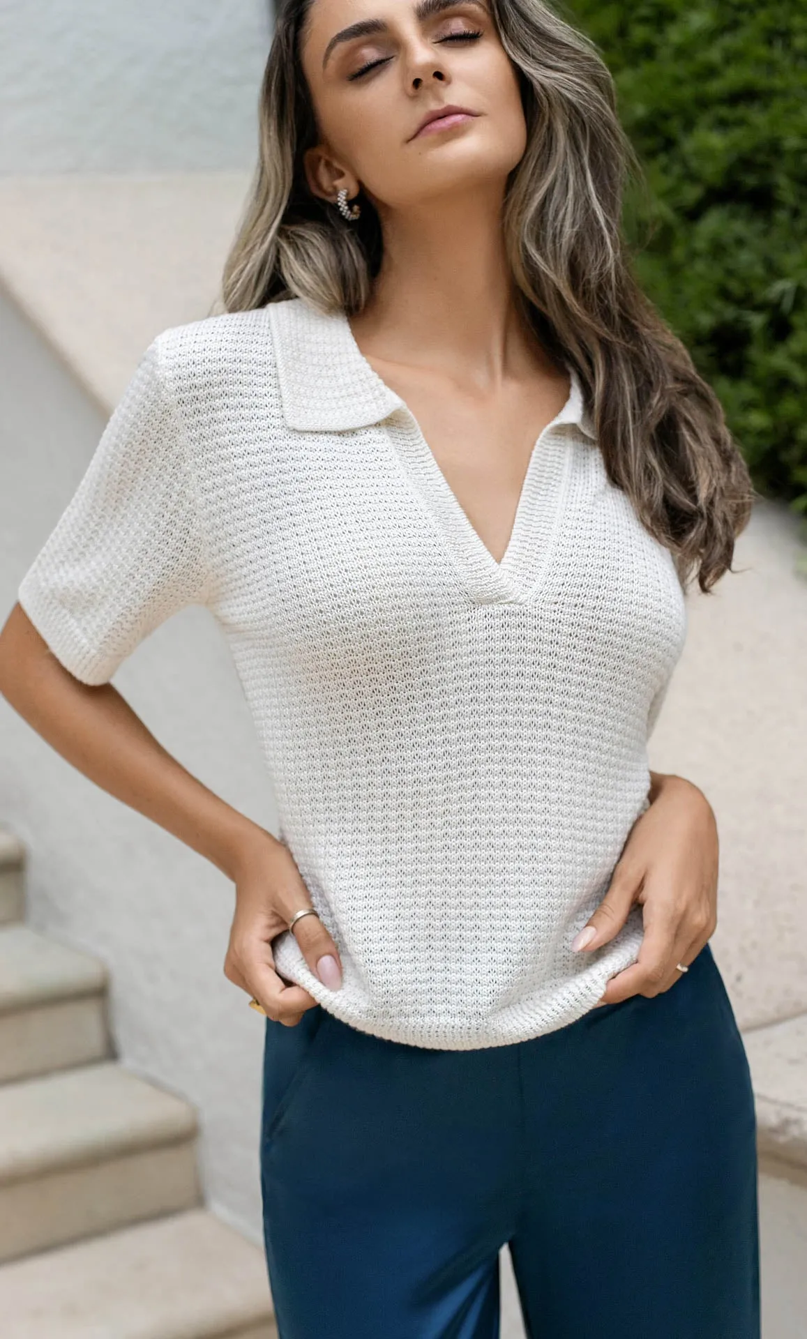 Waverly Knit Polo - Silk & Cashmere sold by Ravella product image thumbnail 3