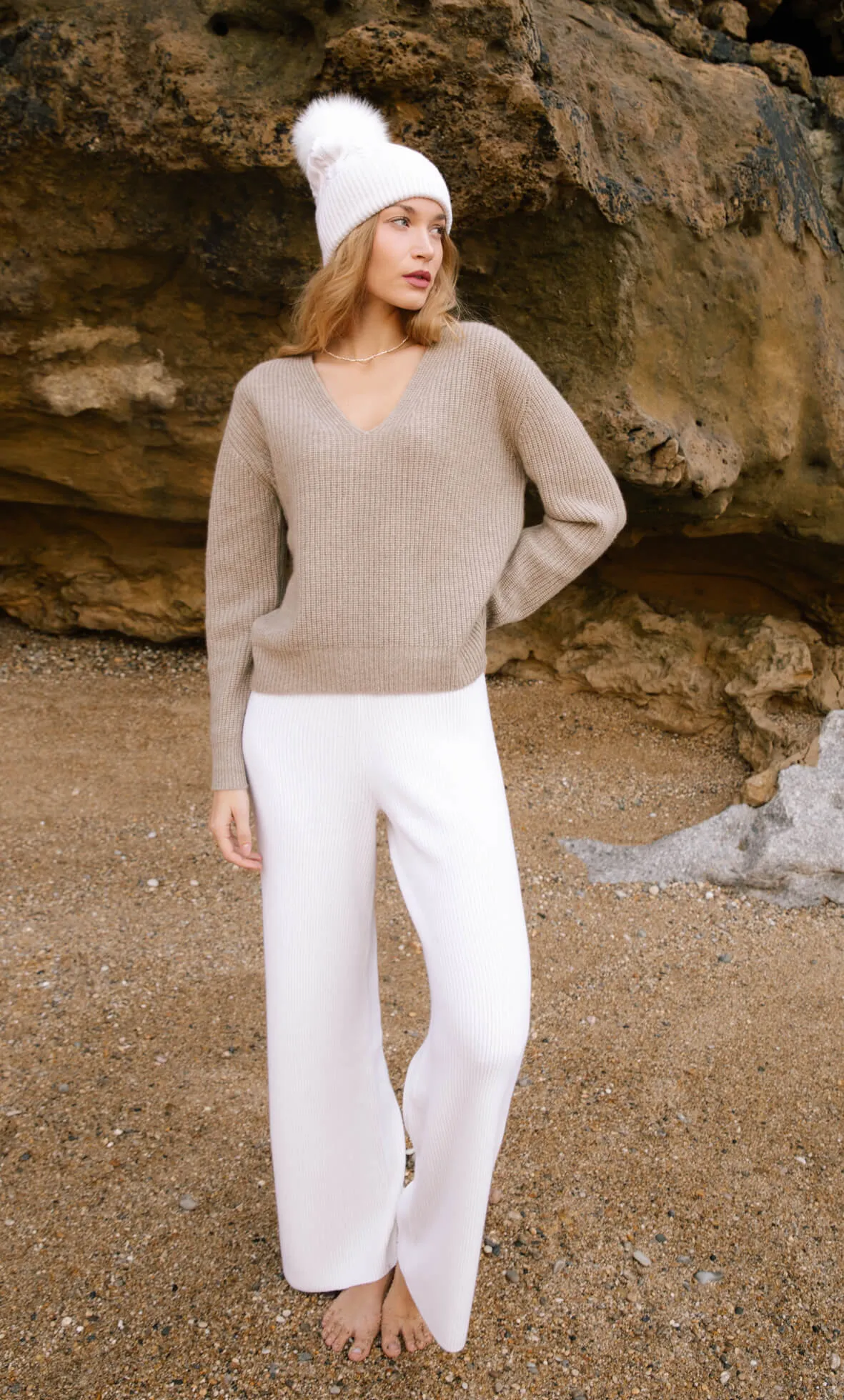 Cable-Knit Cashmere Beanie sold by Ravella product image thumbnail 4