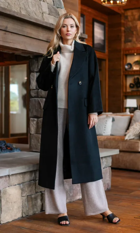 Raphaella Double-Breasted Cashmere Coat sold by Ravella