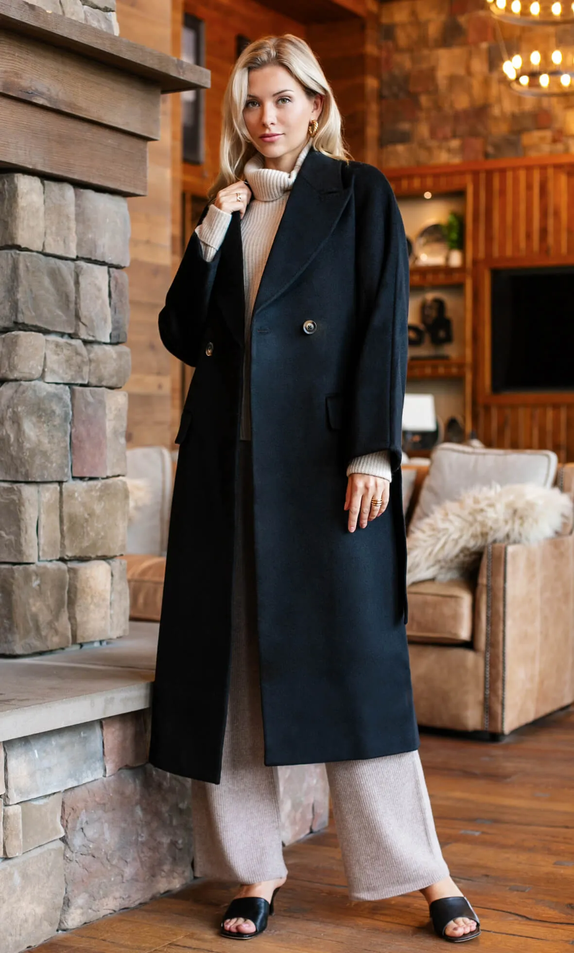 Raphaella Double-Breasted Cashmere Coat sold by Ravella product image thumbnail 2