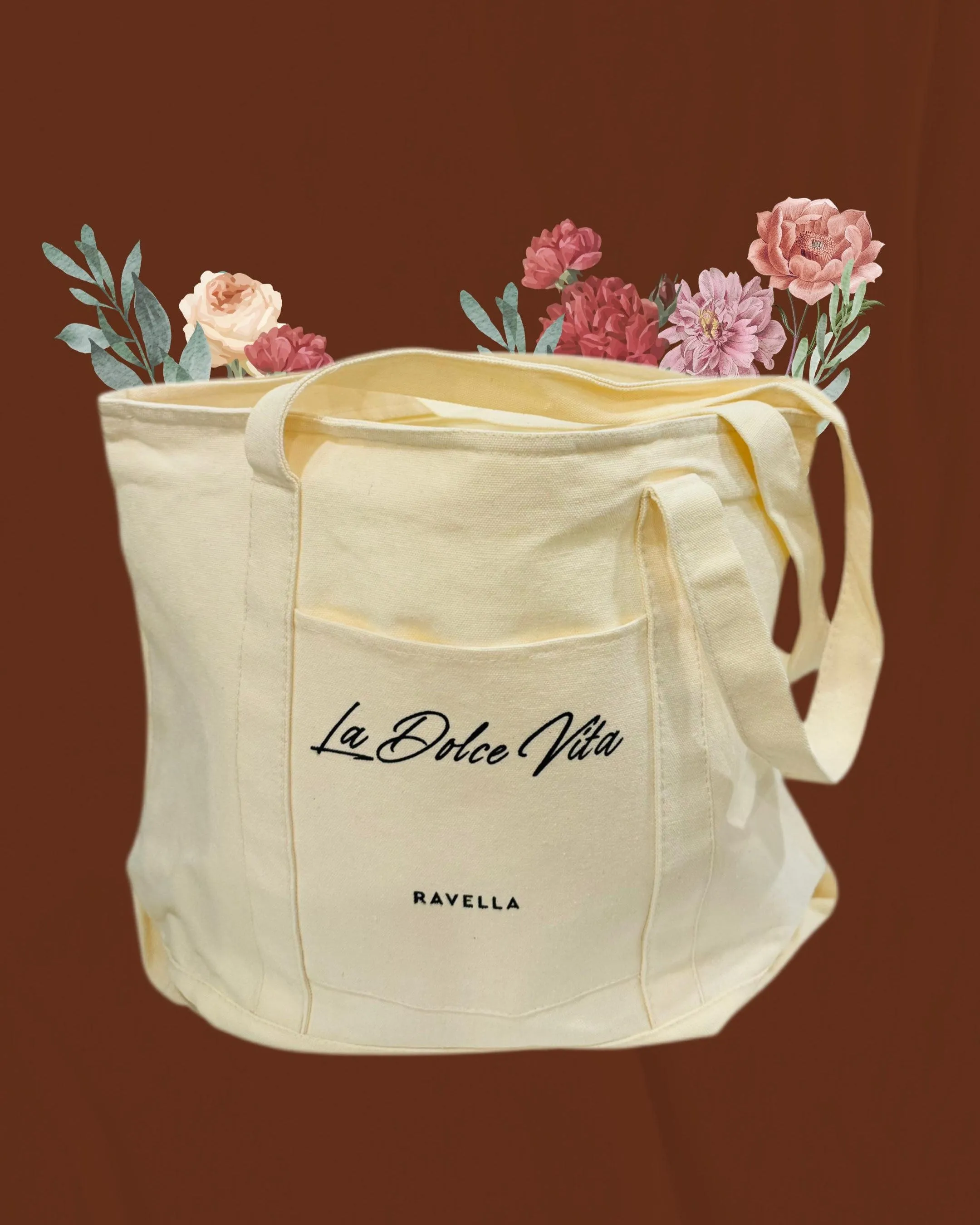 'La Dolce Vita' Canvas Tote sold by Ravella