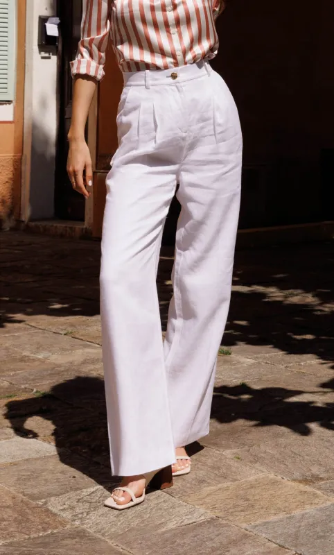 Lina Italian Linen Pants sold by Ravella