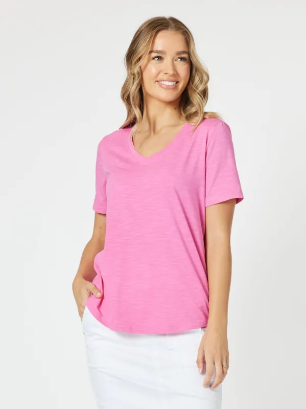Slub Cotton Tee - Hot Pink sold by RC & Co