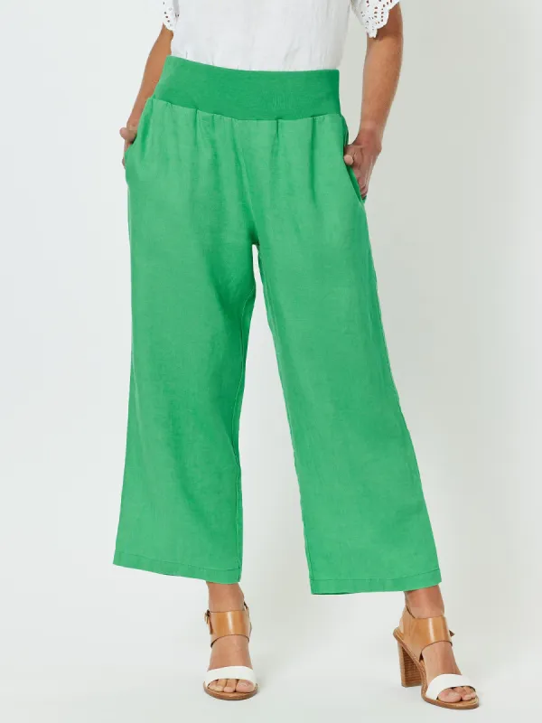 Lara Linen Wide Leg Pant - Emerald sold by RC & Co