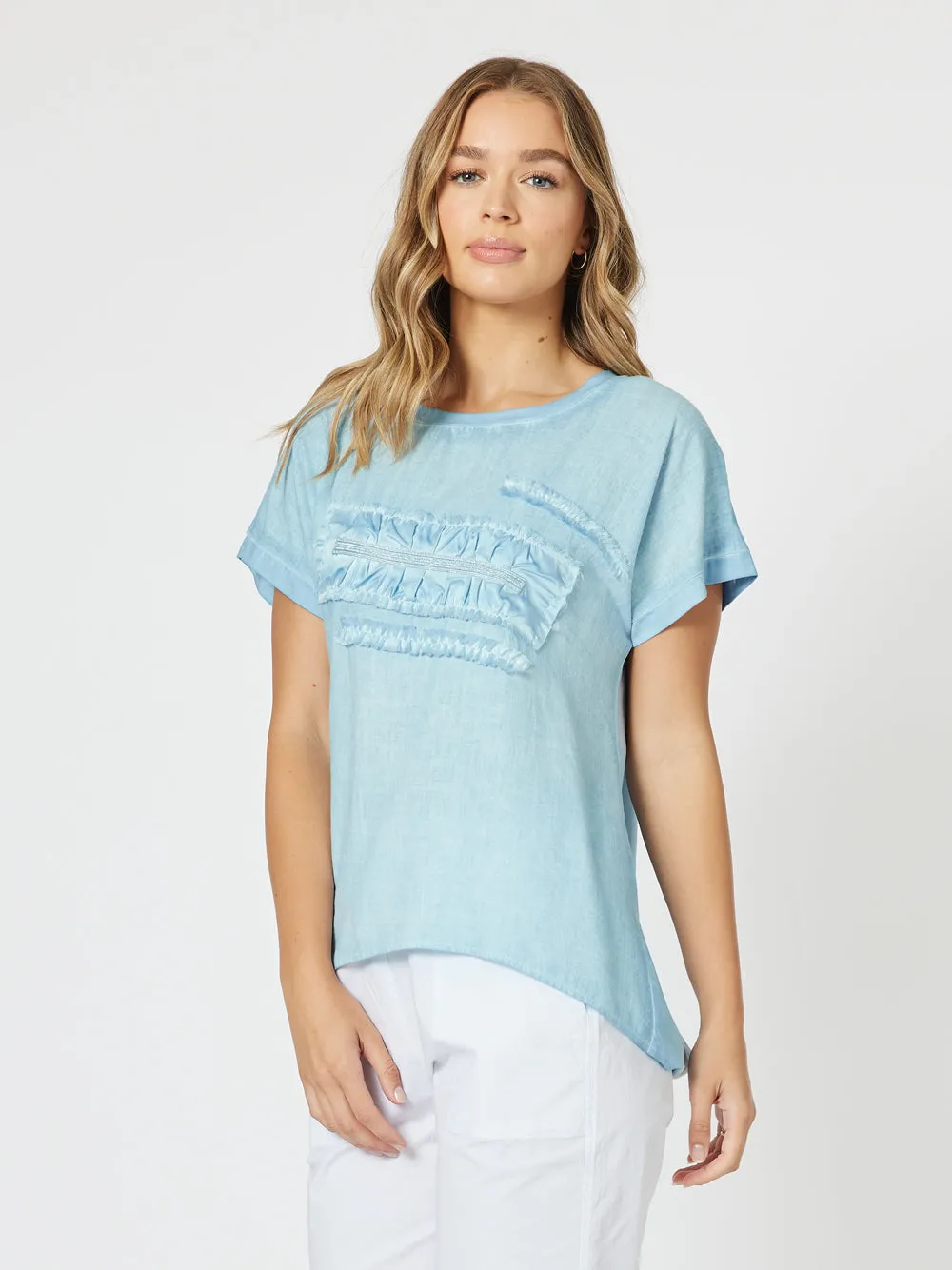 Trimmed Front Tee - Blue sold by RC & Co product image thumbnail 5