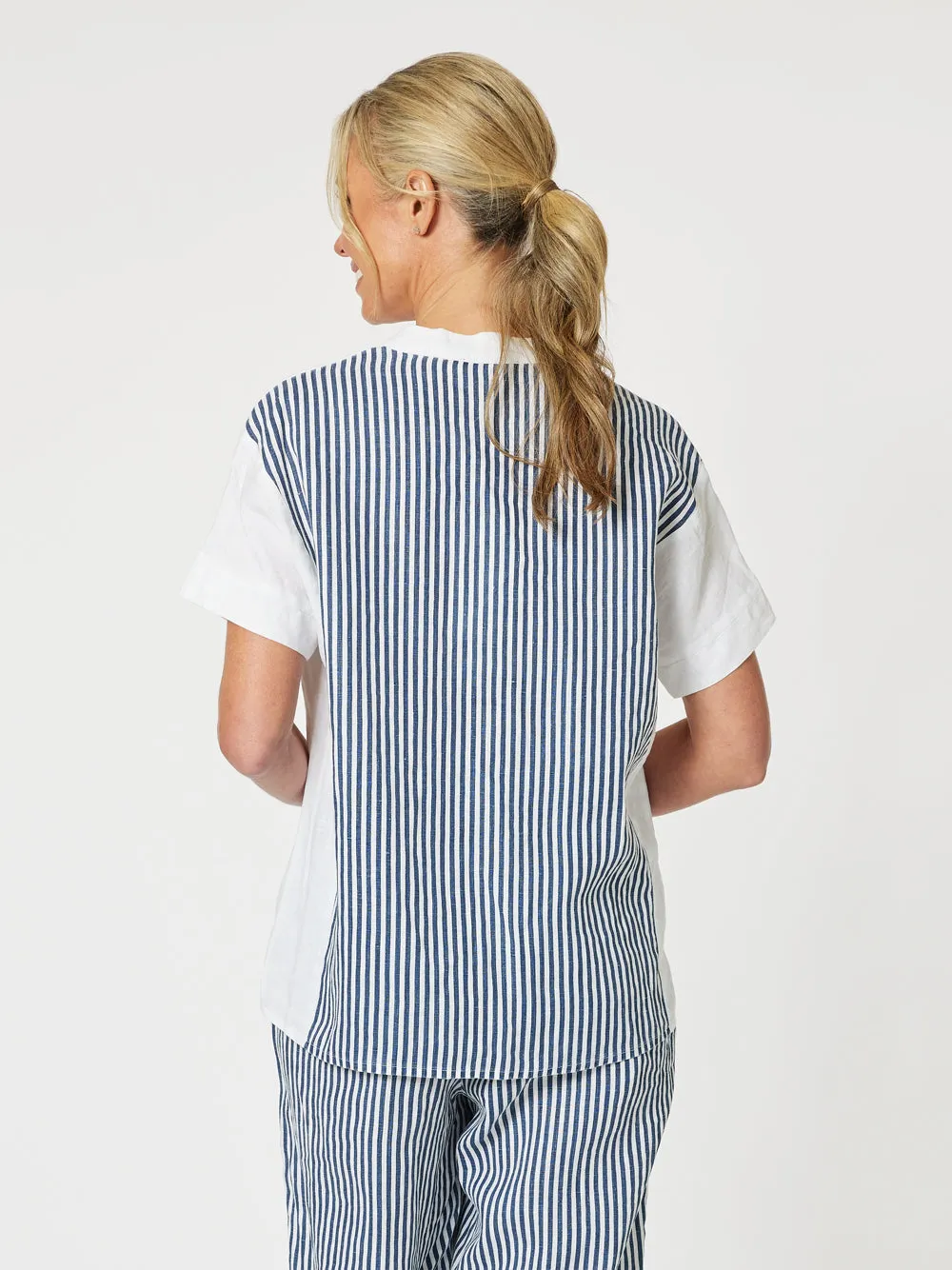 Stripe Beach Shirt - White/Navy sold by RC & Co product image thumbnail 4