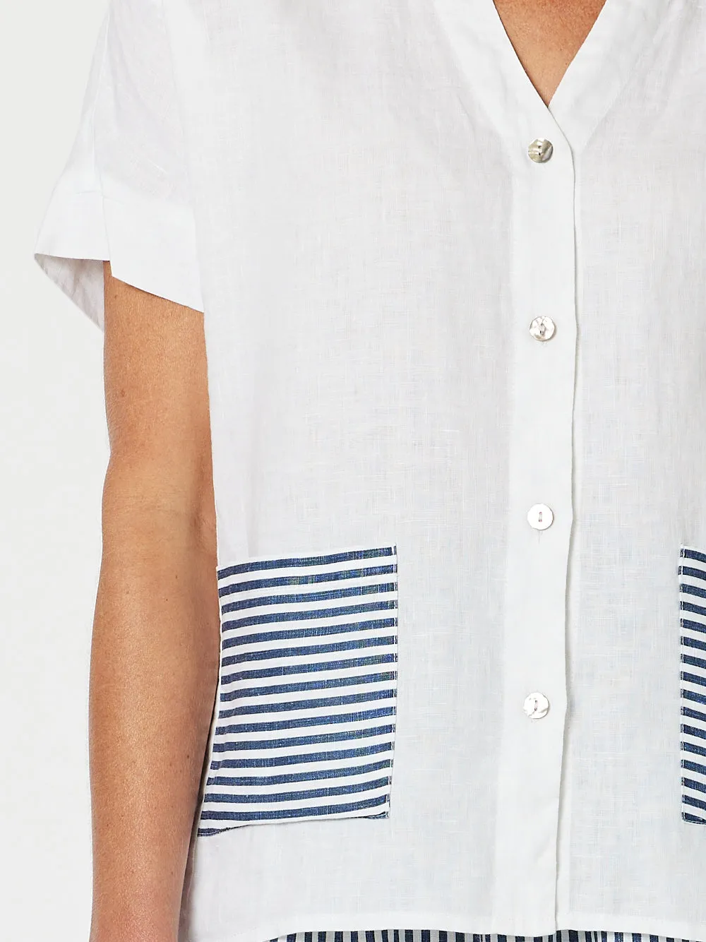 Stripe Beach Shirt - White/Navy sold by RC & Co product image thumbnail 5