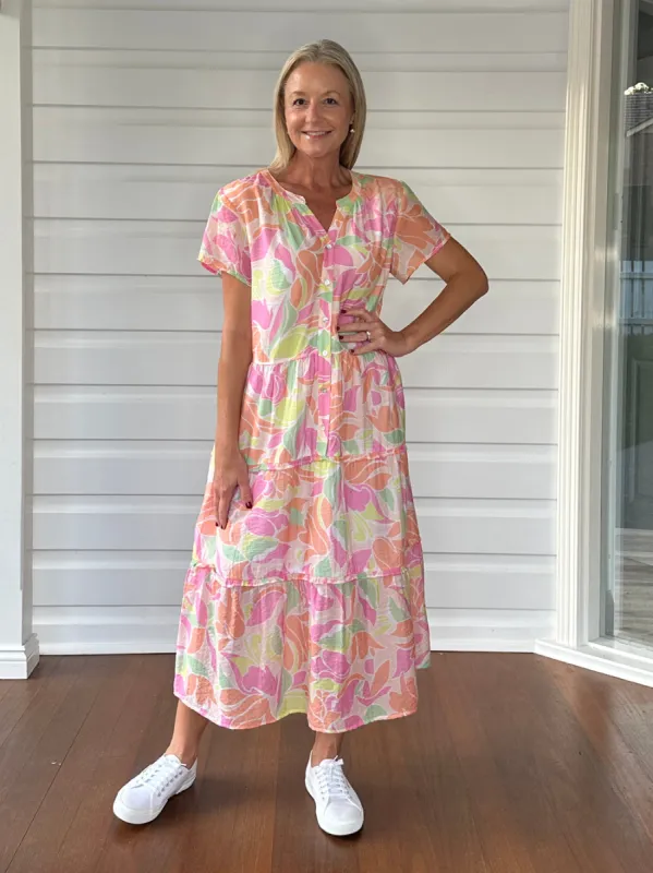Florida Keys Floral Print Dress - Pink sold by RC & Co