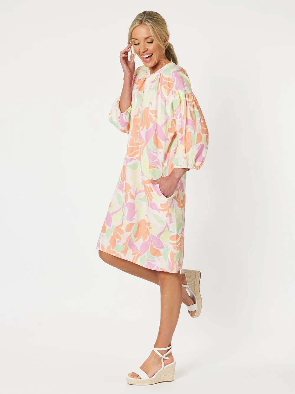 Florida Keys Floral Print Dress - Pink Multi sold by RC & Co product image thumbnail 3