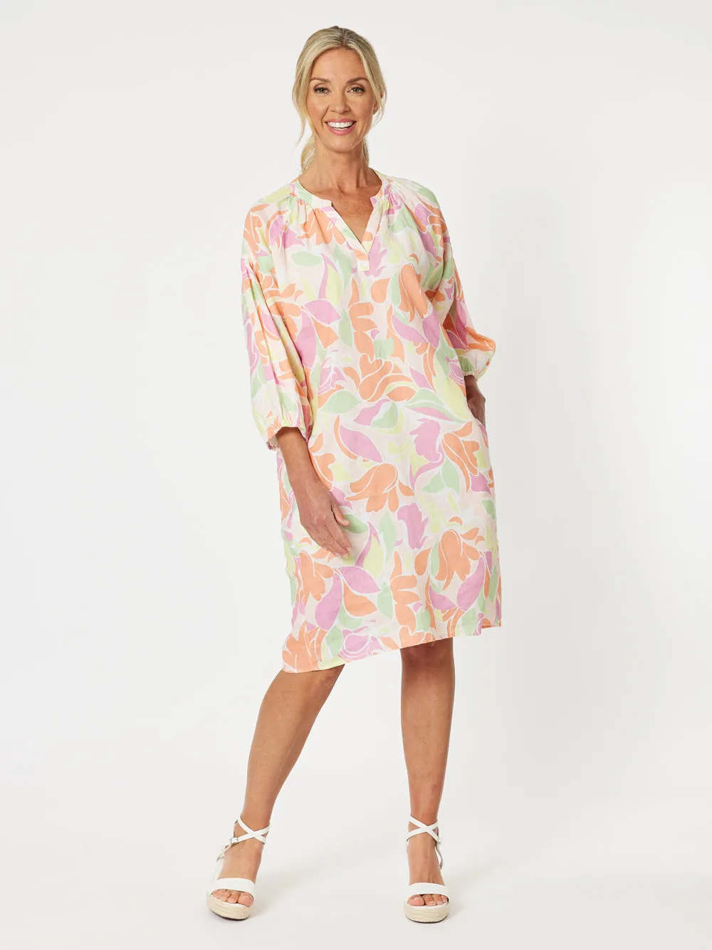 Florida Keys Floral Print Dress - Pink Multi sold by RC & Co product image thumbnail 2