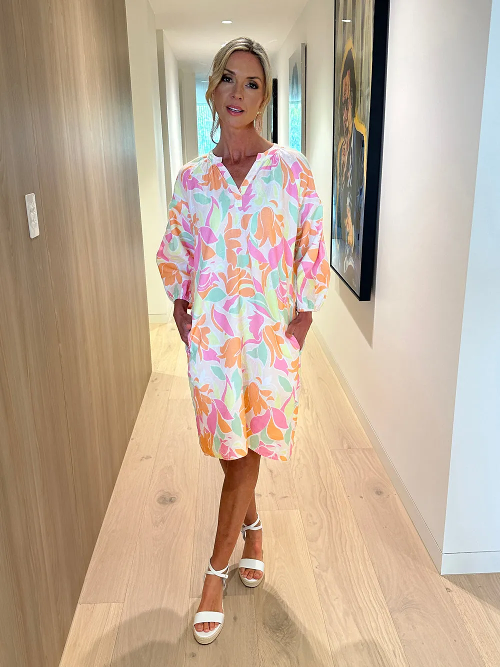 Florida Keys Floral Print Dress - Pink Multi sold by RC & Co product image thumbnail 5