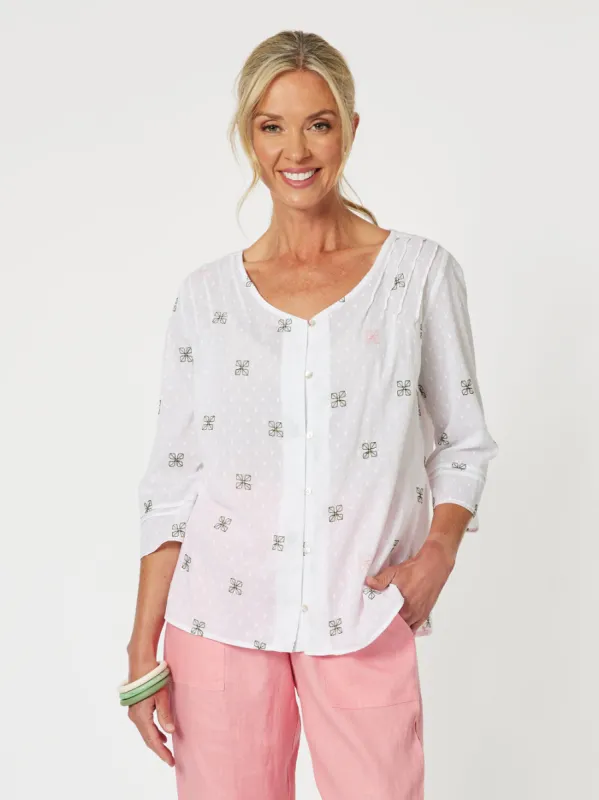 Faye Embroidered Shirt - White sold by RC & Co